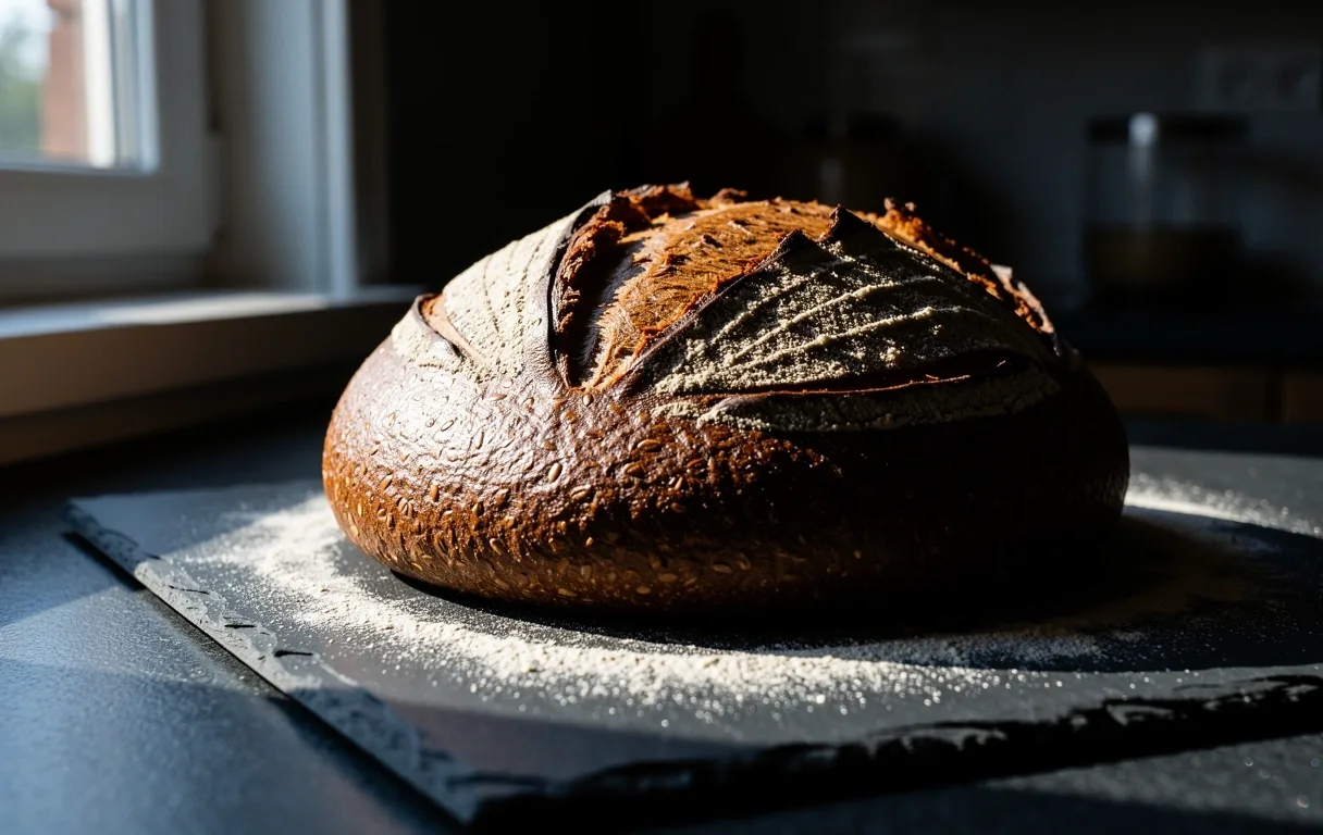 Slovak sourdough bread representing nutritional foundation